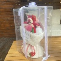 Клубника, открытка, подарочная коробка, букет