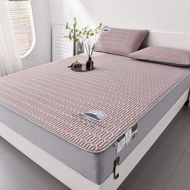 Summer thickened ice silk latex mat three-piece set folding soft mat sheets and bed sheets and bed sheets can be washed air-conditioned mat
