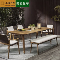 Outdoor tables and chairs anti-corrosive solid wooden courtyard open-air garden furniture hotelsvilla balcony outdoor vineyard