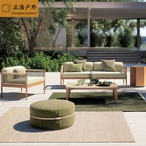 Outdoor vine sofa outdoor open-air courtyard sample room anti-corrosive wood furniture garden balcony leisure vine sofa