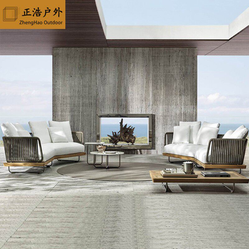 Outdoor rattan sofa leisure combination hotel villa outdoor courtyard garden open-air balcony designer rattan furniture