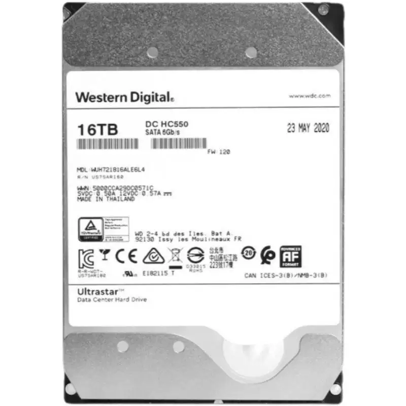 Запоминающее устройство Western Digital 16T Enterprise Calcid жесткий диск WUH721816L4 WD16TB для мониторинга таблиц NAS массива