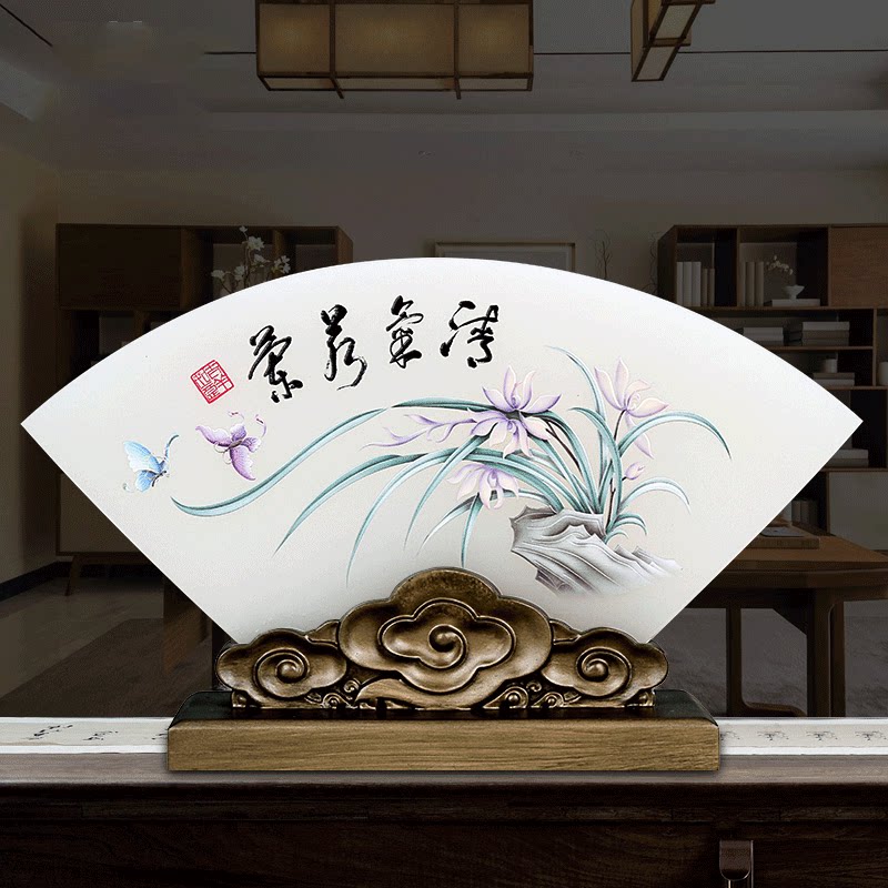 Retirement souvenirs jade screen fan-shaped ornaments custom lettering thanksgiving gifts for colleagues, teachers and elders
