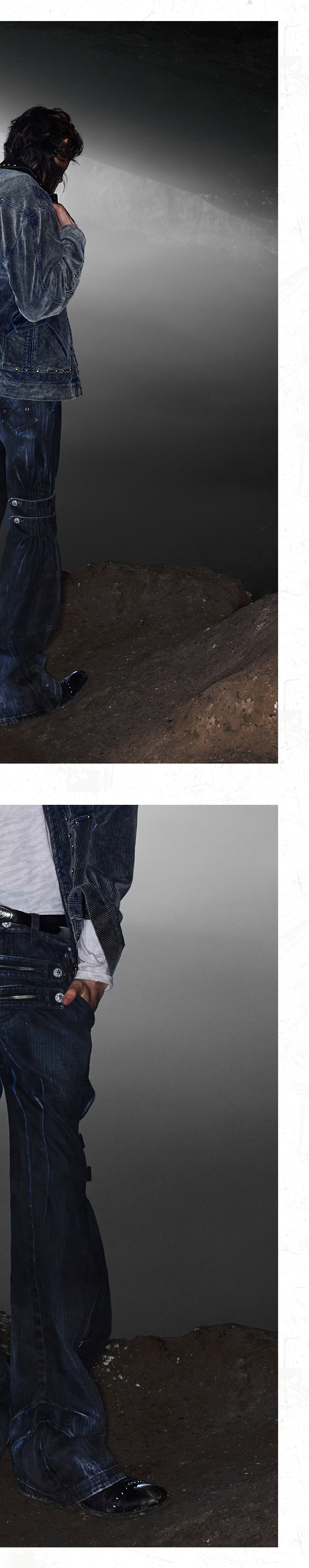 PERSONSOUL Arrowhead Zip Slim Jeans