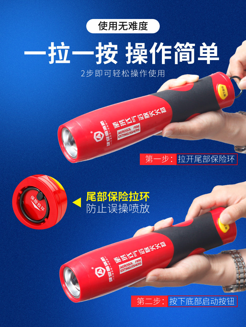 Handheld Car Fire Extinguisher Aerosol for Automobiles, Small Portable Fire Extinguishing Device for Private Vehicles and Home Use