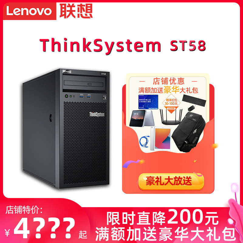Tower Server Host Lenovo ThinkSystem ST58 i3-9100 E-2224G Hard Disk Data backup Financial ERP Application File Storage