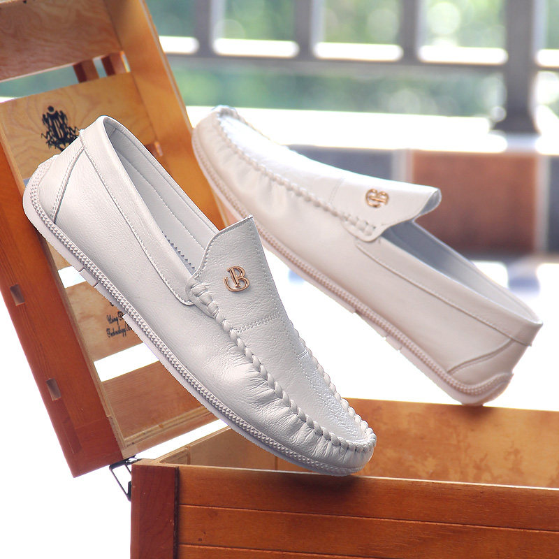 Tide brand summer new white Doudou shoes 2021 lazy man driving men's shoes summer breathable trend casual leather shoes