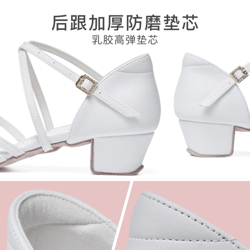 舞贝蕾 Белые детские танцующие туфли, белая обувь, мягкая подошва