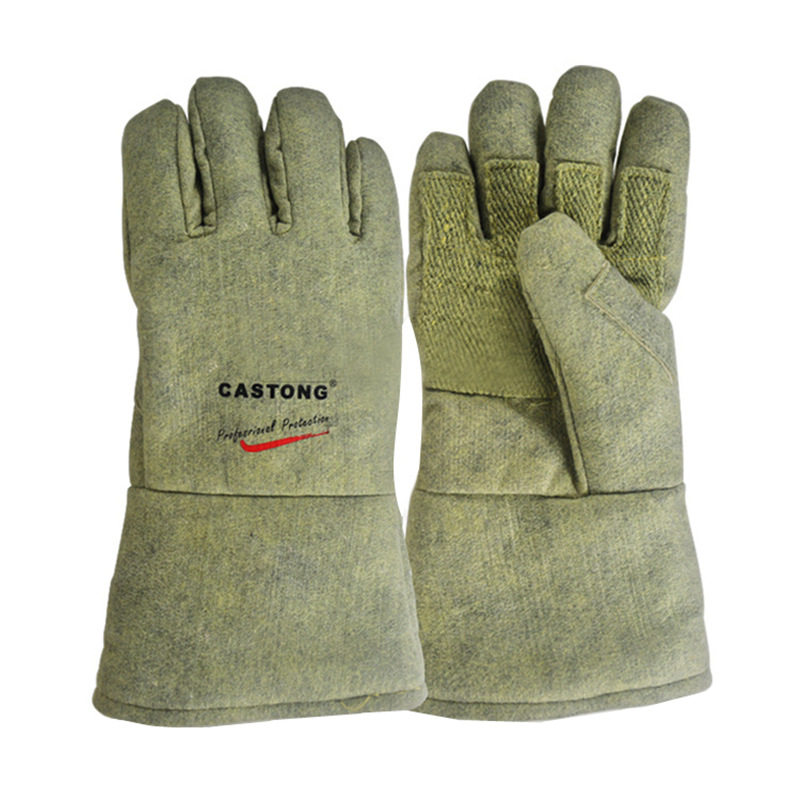 Caston High Temperature Resistant Gloves Anti-Burn Fire Flame Retardant Industry 500 Degrees Lengthened Lauded Thermal Insulation Gloves