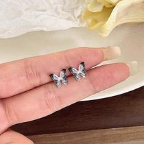 Foreign Trade Exquisite Butterfly Earrings Female Sterling Silver Nee