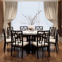 New Chinese high-end Zen solid wood round table restaurant private room round table modern simple hotel dining table furniture