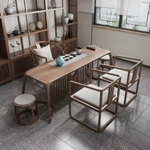 New Chinese-style solid wood tea table and chair combination Zen simple modern tea table parlor kung fu tea art table B&B hotel