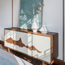 New Chinese-style solid wood Zen food sideboard Modern simple foyer entrance partition decorative cabinet living room elegant locker