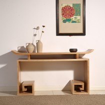 The new Chinese-style simple entrance table is against the narrow side of the wall for the table antique decoration solid wood for the table light luxury design entrance cabinet