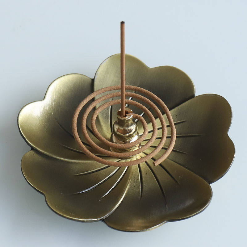 Sandalwood seat antique incense burner Pure copper incense insert room Sandalwood stove for Buddha God of Wealth Tea Ceremony Agarwood line Household indoor