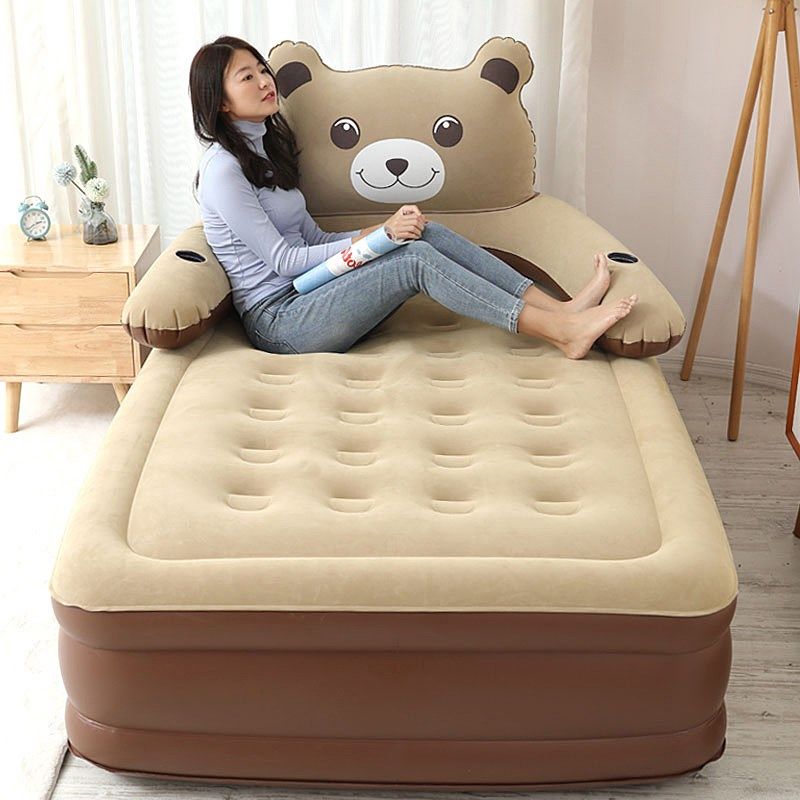 Inflatable bed lunch break 1 5 double simple cartoon air cushion bed raised floor folding 1 2 single sleeping pad portable