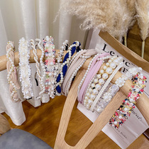 Hair hoop net red 2022 new hairpin wash face retro pearl head hoop princess wind fairy headdress all-match going out