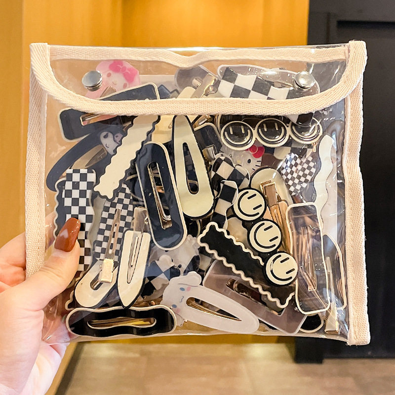 Chessboard Lattice Hairpin Clip Female Small Clip Head Decoration Without Mark Hair Clip Liu Hai Side Net Red Advanced Sense High-end Refined Clips 