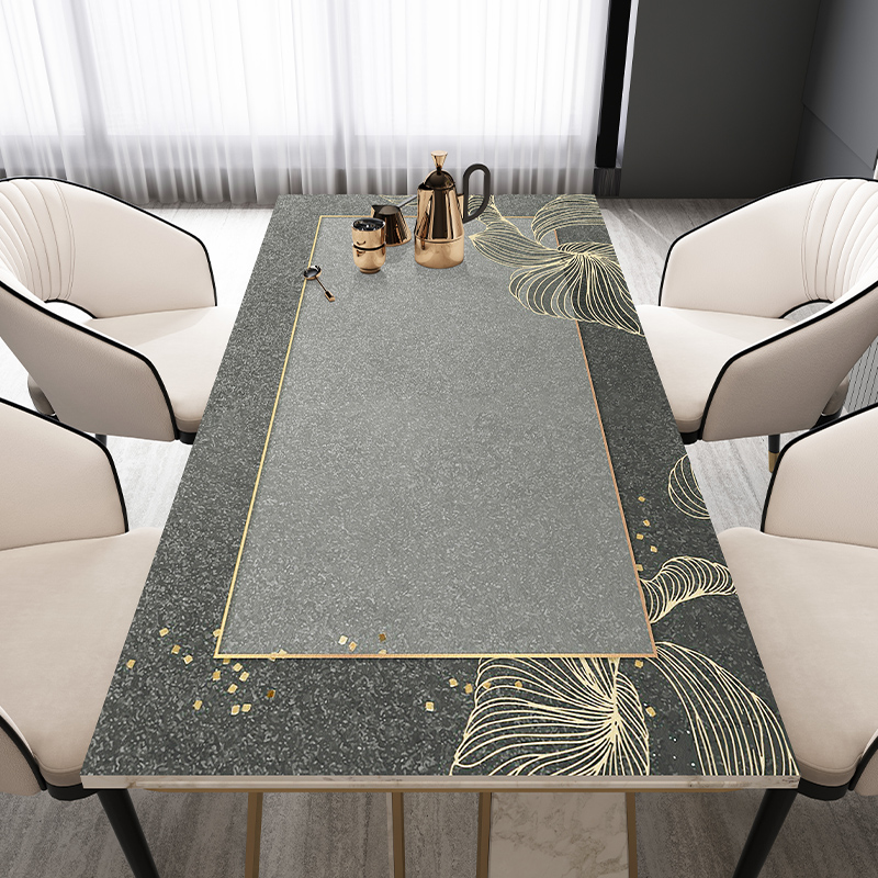 Dining table mat waterproof and oil-proof modern light luxury leather tablecloth household rectangular disposable pvc tablecloth coffee table mat