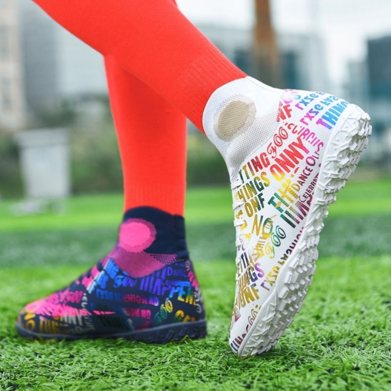 Mynex football shoes male Messi grass long nails broken nails tf teenage students children's high-top children's training