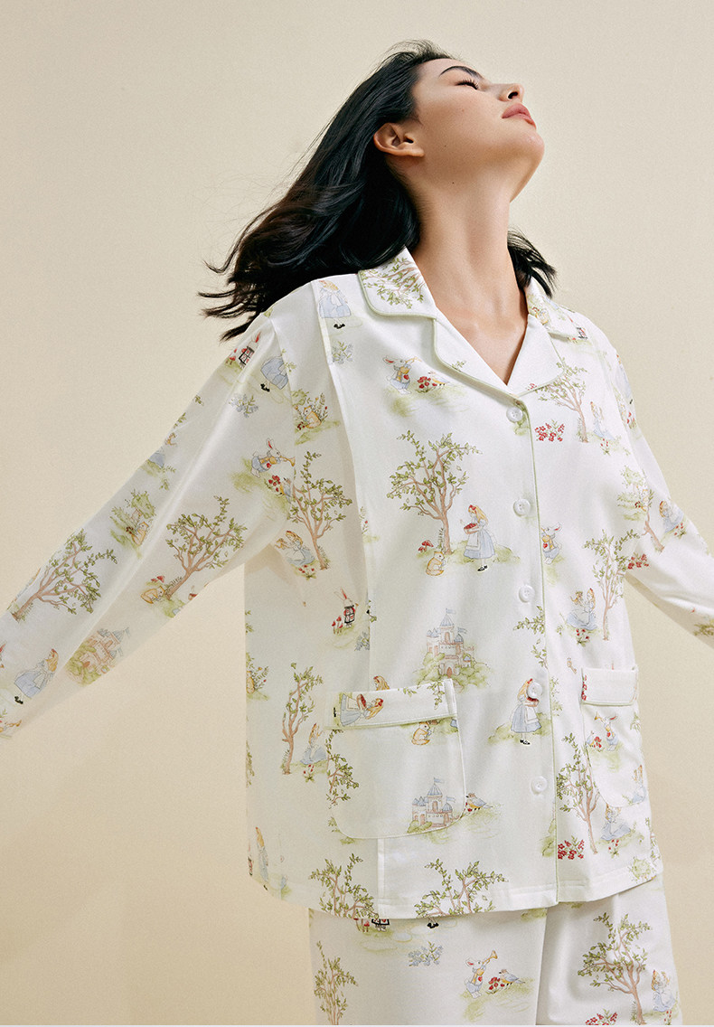 Sohiwoo Postpartum Clothing Autumn and Winter Style Pure Cotton Sweat-Absorbent Pajamas for Pregnant Women Special Postpartum Nursing Home Clothes — 26