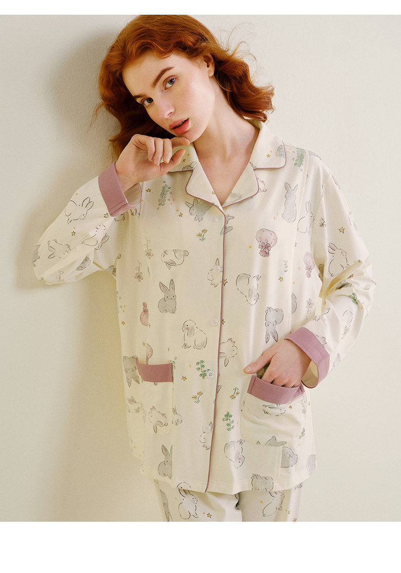sohiwoo曦物月子服秋冬季纯棉吸汗睡衣孕妇产后哺乳家居服11月份 — 4
