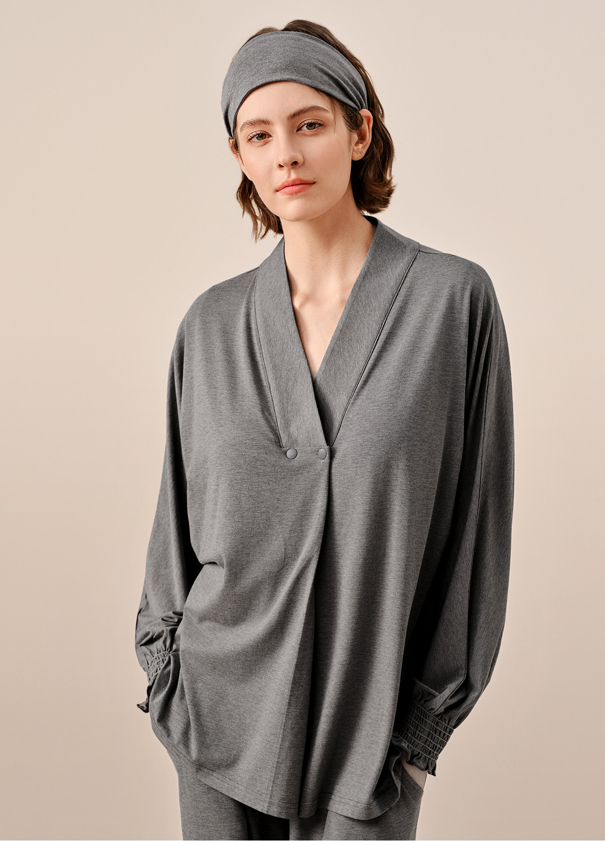 sohiwoo曦物月子服孕产妇秋款哺乳睡衣外穿天竹棉吸汗家居服套装 — 20