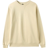 Хаки хлопковая цветная толстовка, базовый лонгслив для отдыха, оверсайз