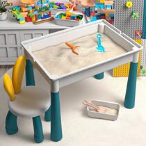 Space sand table building block table childrens multi-functional toy table boys and girls educational assembly table large particles compatible
