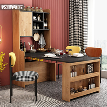 Nordic folding table dining side cabinet integrated by wall combination Home Multi-functional bowls cabinet Living room Wine Cabinet Dining Table