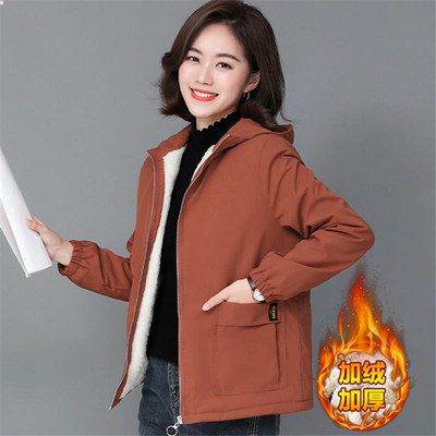 taobao agent Fleece short warm autumn jacket, trench coat, Korean style, western style