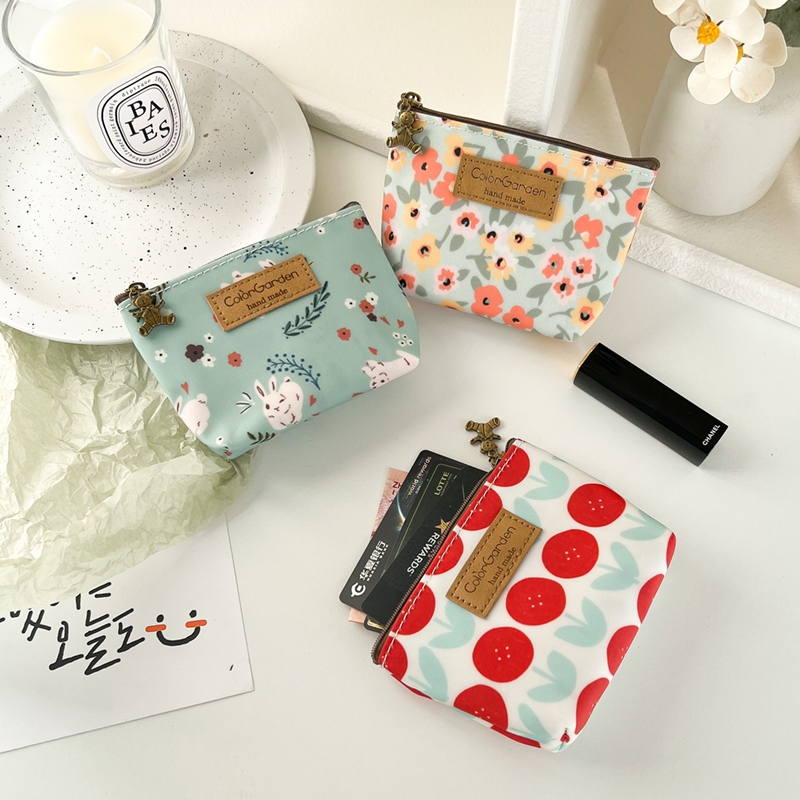 ins printed cross section Laced Waterproof Solid Small Number Zero Wallet Woman Mini Cashier Bag Casbag Coin Lipstick Red Bag