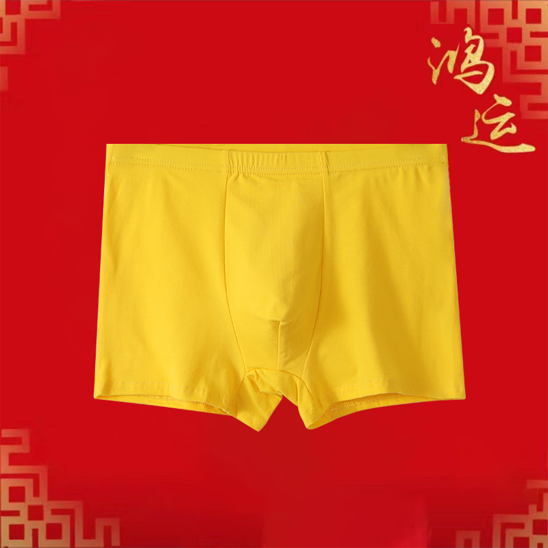 Golden Yellow Underwear for Men, Yellow Boxer Briefs for the Year of Birth, Cotton High-Waisted Elastic Boxer Briefs, Bright Yellow Shorts Golden Yellow Underwear for Men, Yellow Boxer Briefs for the Year of Birth, Cotton High-Waisted Elastic Boxer Briefs, Bright Yellow Shorts