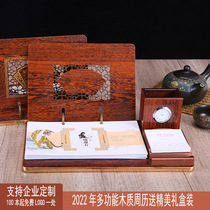 Year of the Tiger Desk Calendar 2022 Creative Desktop Business Multifunctional Wooden Pen Holder Note Week Calendar Ornament Antique Calendar