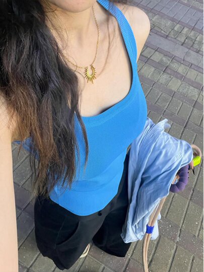 多巴胺泰式小众针织吊带背心女夏内搭遮副乳显瘦外穿无袖紧身上衣