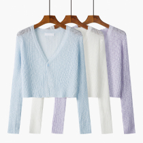 Anti-dressing open-dressing thin-dollar girl with air-conditioned blouse fairy-length bm short-dressed clothes on the outside of the summer suspender skirt