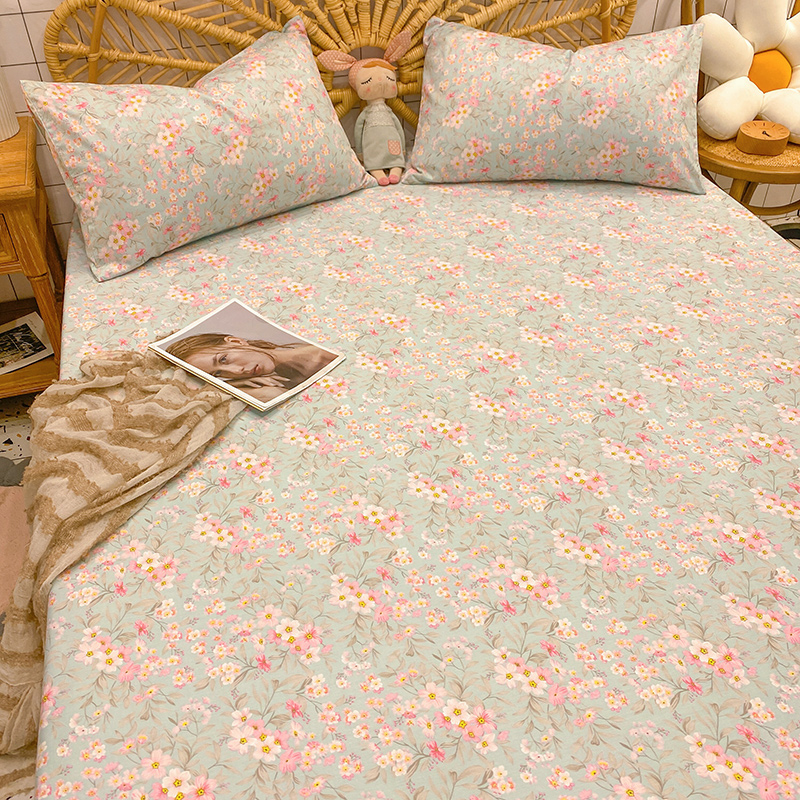 Mercury Home Textiles ins wind summer pure cotton 100 sheets single piece single fresh floral dormitory quilt single pillowcase