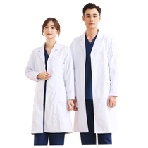 White coat womens long-sleeved summer thin doctor coat nurse short-sleeved chemical laboratory beauty salon work clothes