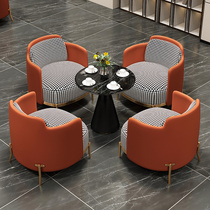 Extreme Iron Nordic Light Extravaganza to negotiate a table of four chairs Milk Tea Shop Cafe Reception Negotiation Table And Chairs Combination