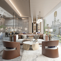 Sales Office Negotiation Sofa Portfolio Brief Modern Hotel Marketing Center Foyer Reception Area Cassette Furniture Custom