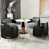 Sales office Department Negotiations area table and chairs modern light extravagant negotiation Reception marble small round table One table Four chair combination
