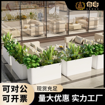 Outdoor stainless steel flower box combination courtyard flower pot sales department flower trough planting trough rectangular iron flower bed flower bowl