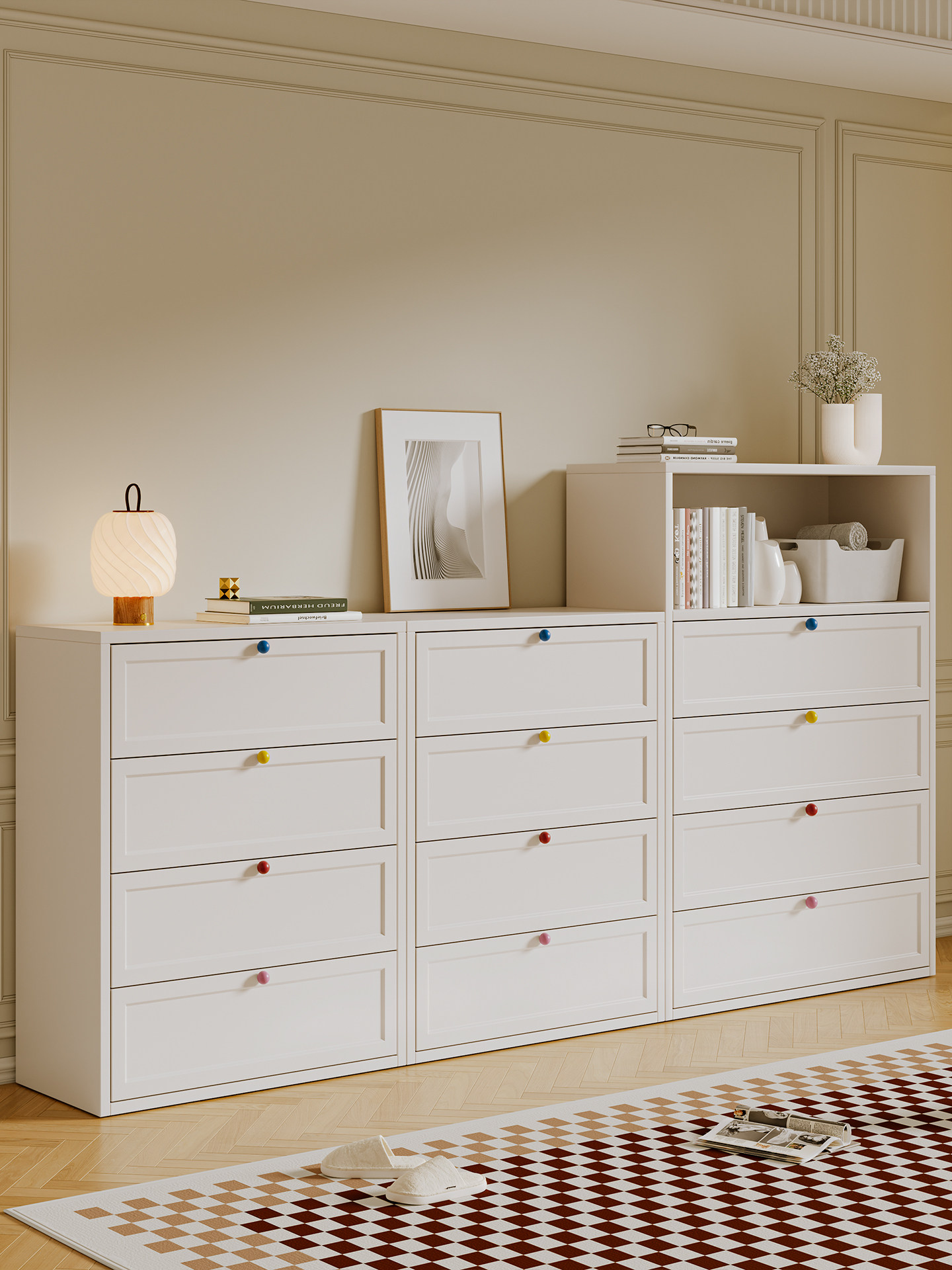 卧室床头铁艺五斗柜窄缝收纳柜多层抽屉储物柜内衣袜子专属整理柜