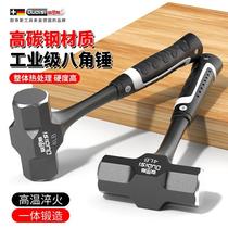 Octagonal hammer subway hammer heavy-duty masonry hammer high carbon steel one-piece hammer tool household 3 pounds 4 pounds hand hammer hammer