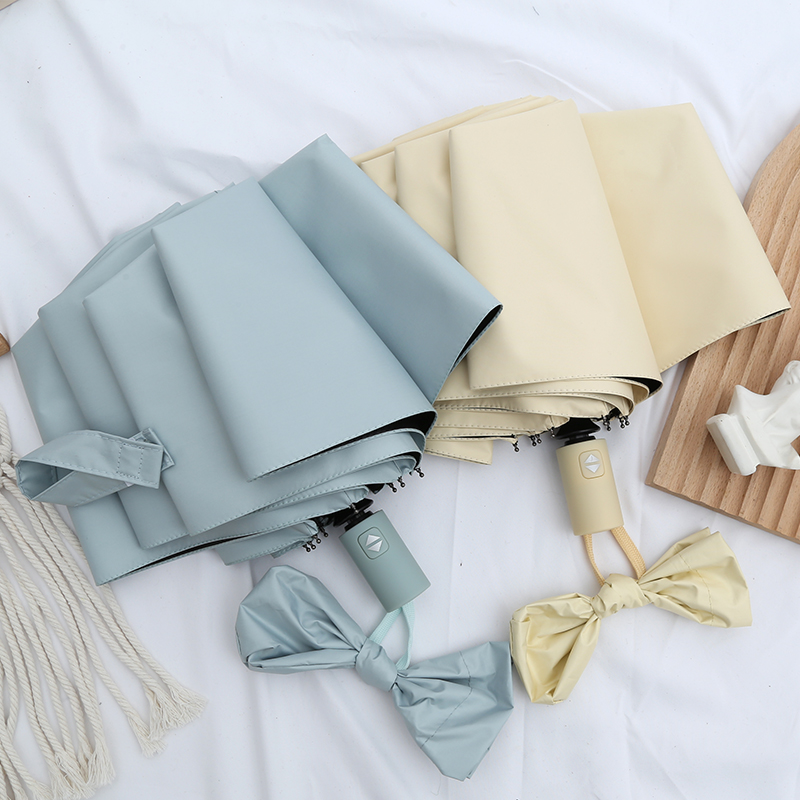 Fully automatic umbrella rain and sun dual-use sunscreen anti-UV folding sunshade female upf50 custom advertising logo