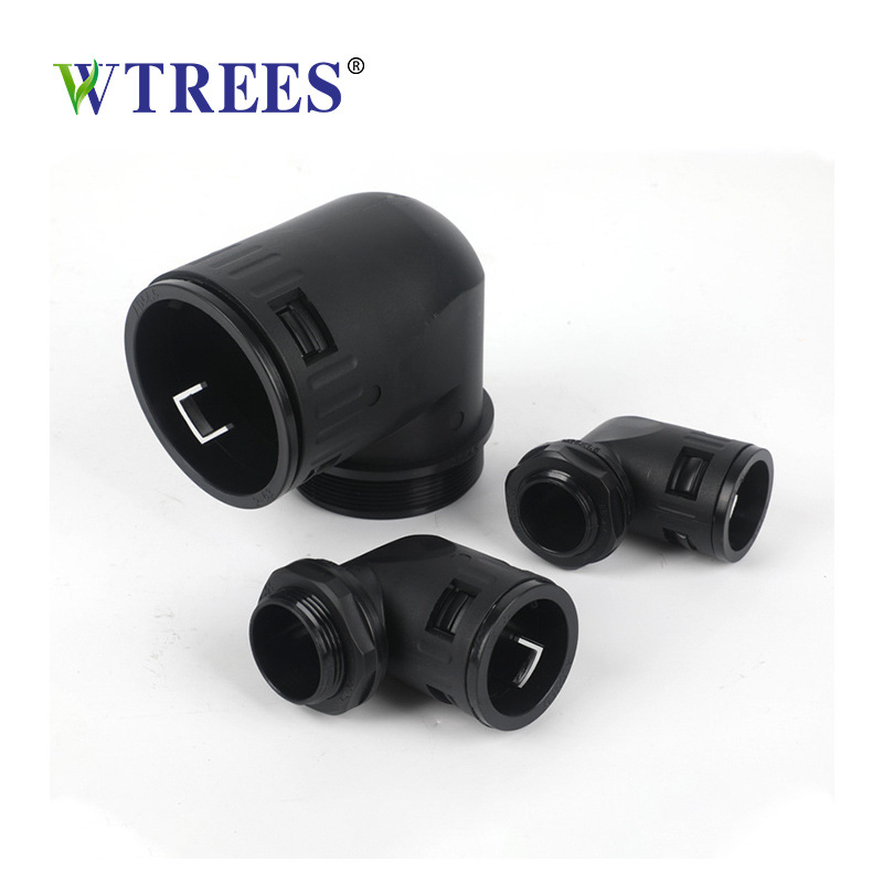 M-shaped wire and cable bellows right-angle elbow nylon plastic PA hose wave tube 90 degrees fast fixing joint-Taobao