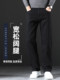 High-end black velvet jeans for men, autumn and winter loose straight 2025 new large size elastic casual pants