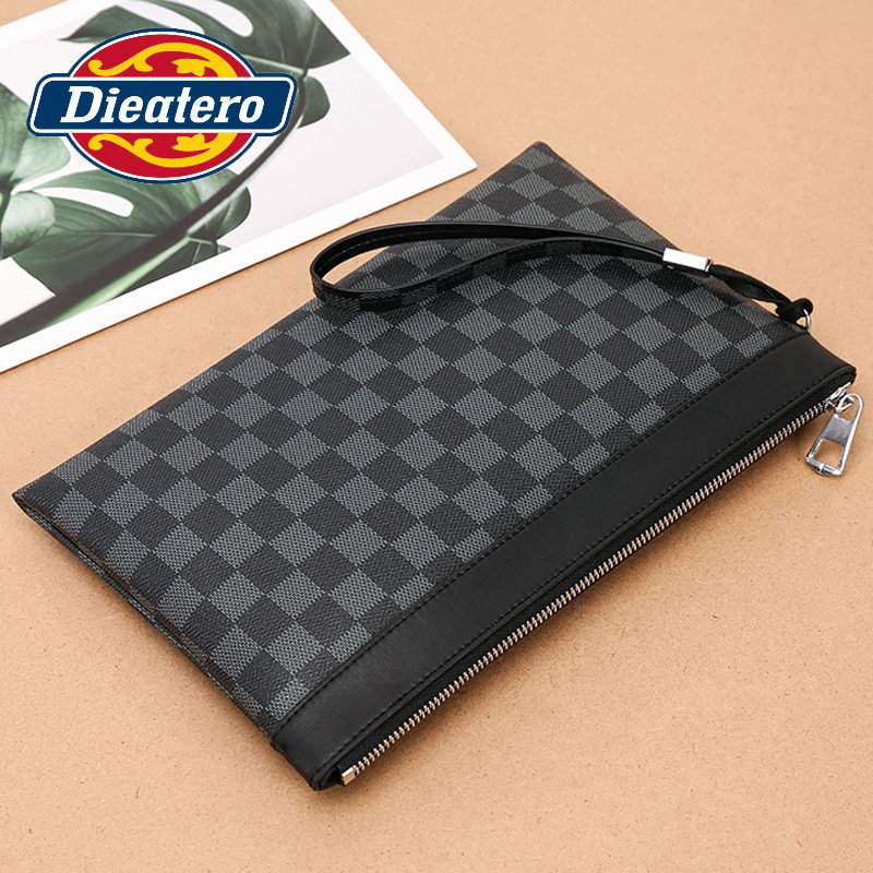 2021 New men's hand grip men's bag trendy hand grab bag online red Korean version casual envelope covered with soft leather wallet bag