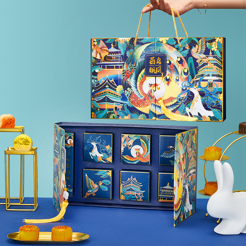 Moon cake packaging box gift box empty box net red moon cake packaging bag mid-autumn moon cake gift box packaging box high-end baking