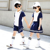 Primary school students custom school uniforms Summer childrens garden clothes Kindergarten class clothes Graduation summer clothes College style sports games suit